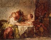Jean Honore Fragonard Captured kiss oil